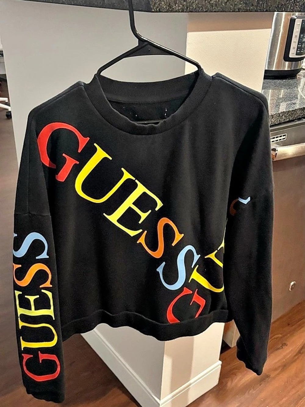 Guess Boutique Multicolor Diagonal Logo Crewneck Sweatshirt